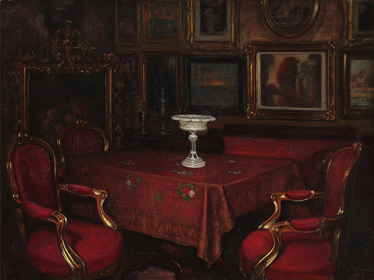 Lili Elbe - L'interno di un salotto, 1912